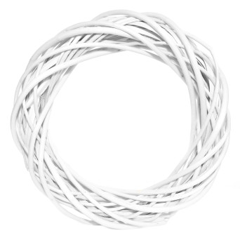 Wianek pleciony, wiklinowy, baza do stroików - biały, 40 cm