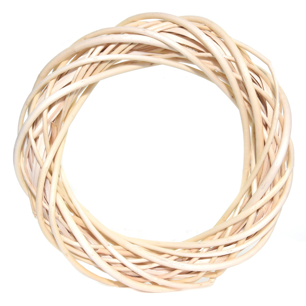 Wianek pleciony, wiklinowy, baza do stroików - naturalny, 25 cm