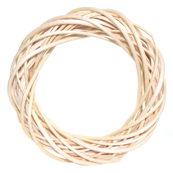 Wianek pleciony, wiklinowy, baza do stroików - naturalny, 25 cm