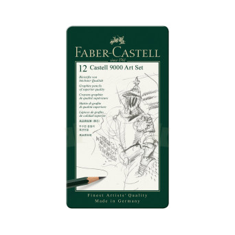 Zestaw ołówków Castell 9000 w metalowym pudełku - Faber-Castell - 12 szt.
