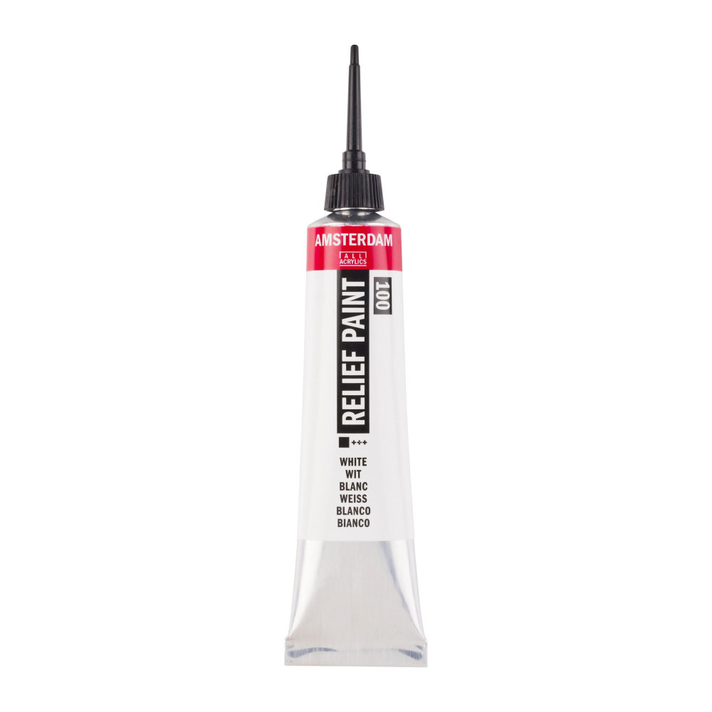 Konturówka do szkła Relief - Amsterdam - White, 20 ml