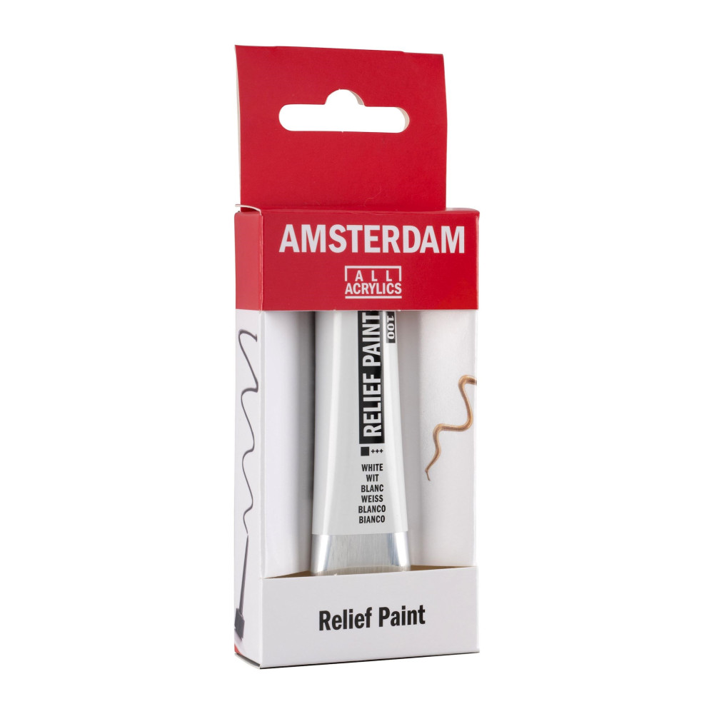 Relief glass paint tube - Amsterdam - White, 20 ml