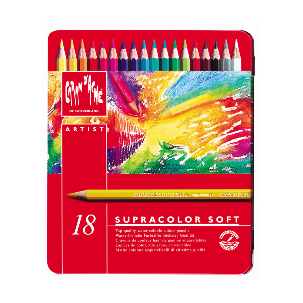 Set of watercolor Supercolor pencils - Caran d'Ache - 18 colors