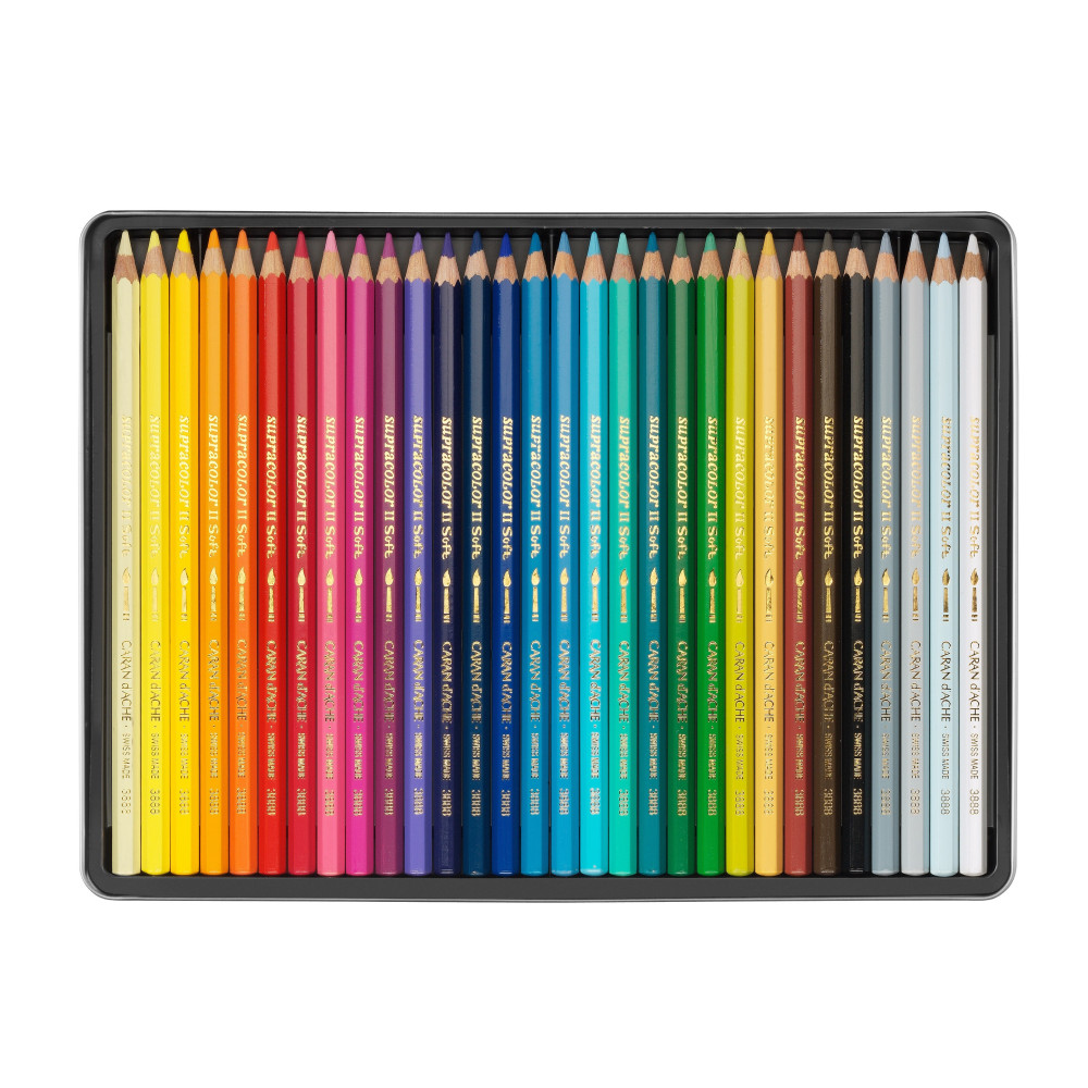 Zestaw kredek akwarelowych Supracolor Soft - Caran d'Ache - 30 kolorów