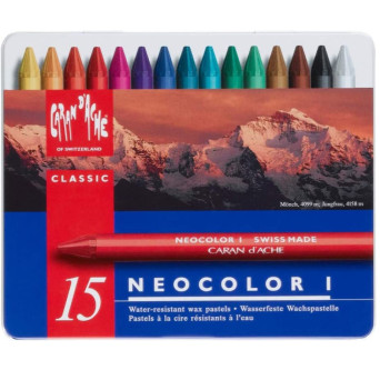 Set of Neocolor I wax pencils - Caran d'Ache - 15 pcs.
