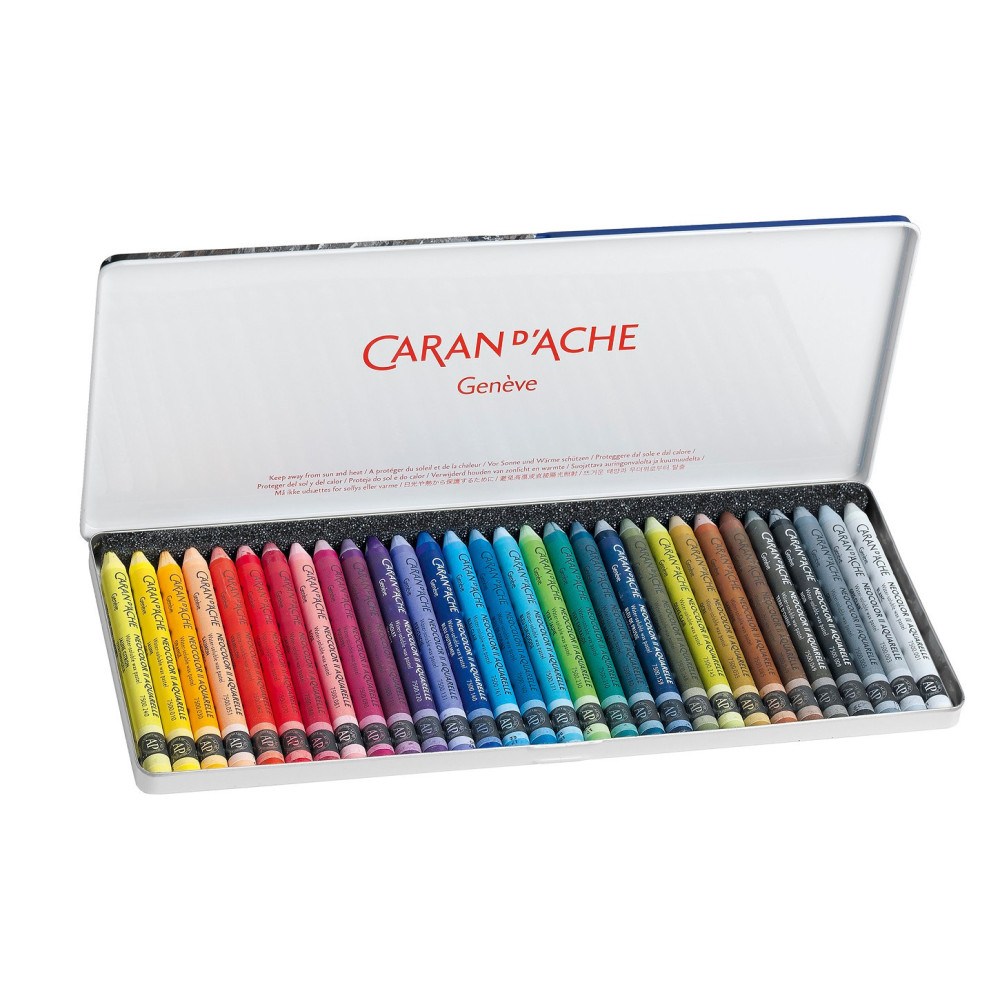 Set of Neocolor II watersoluble wax pencils - Caran d'Ache - 30 pcs.