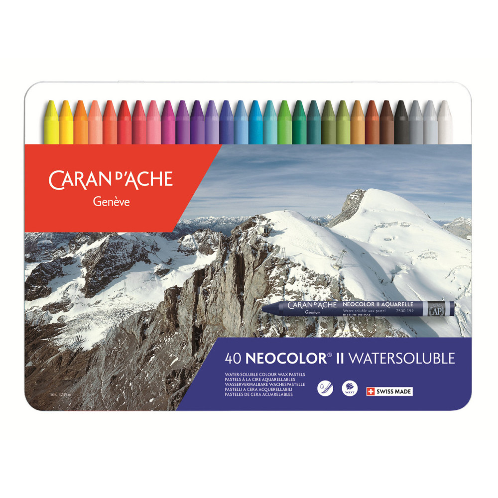Zestaw pasteli akwarelowych Neocolor II - Caran d'Ache - 40 szt.