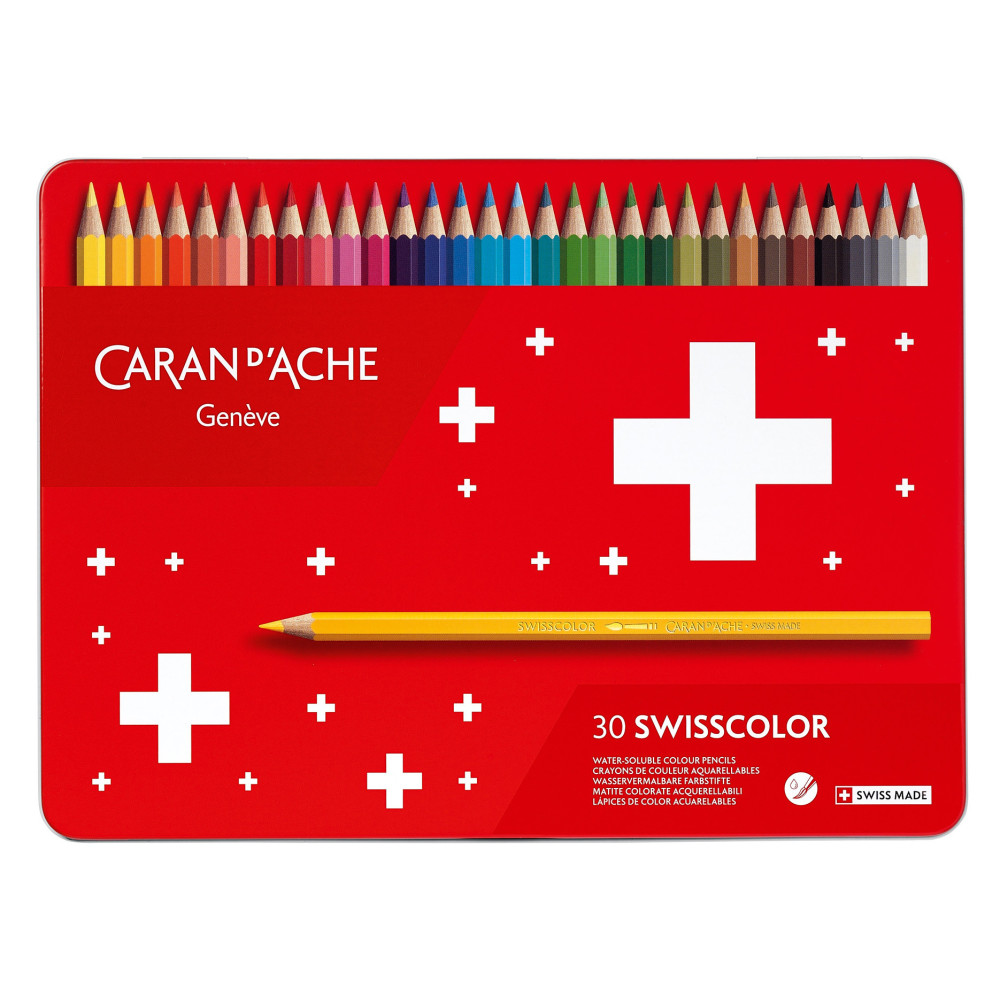 Set of watercolor Swisscolor pencils - Caran d'Ache - 30 colors