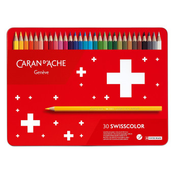 Set of watercolor Swisscolor pencils - Caran d'Ache - 30 colors