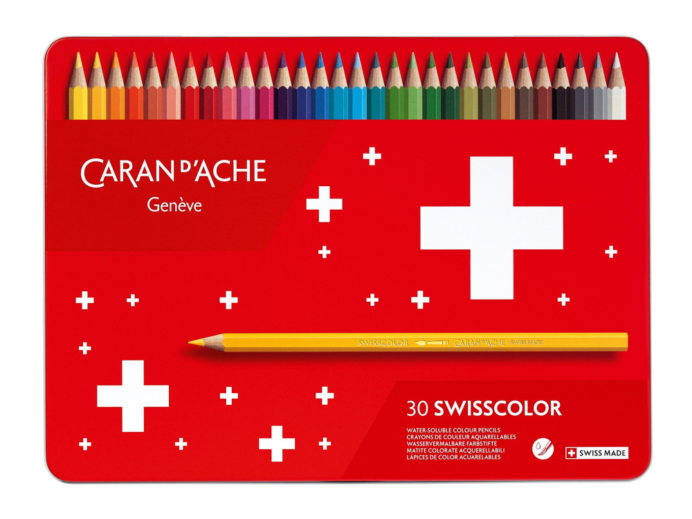 Set of watercolor Swisscolor pencils - Caran d'Ache - 30 colors
