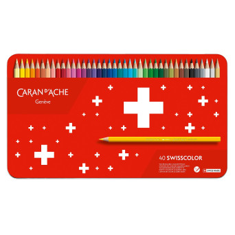 Zestaw kredek akwarelowych Swisscolor - Caran d'Ache - 40 kolorów