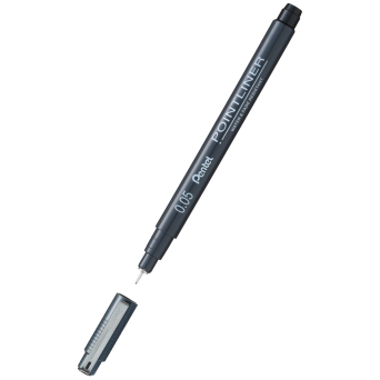 Pointliner calibrated fineliner - Pentel - black, 0,05 mm