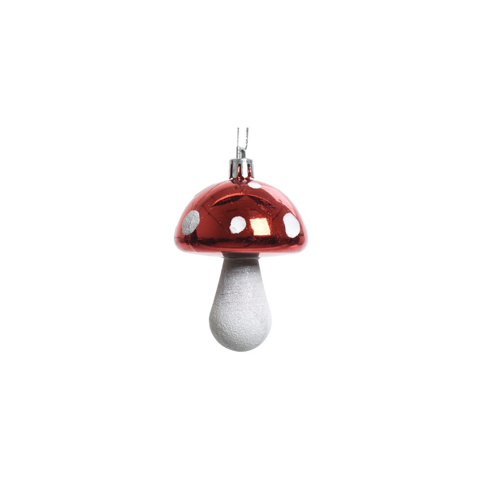 Mushroom bauble - 5 x 7,5 cm, 2 pcs.