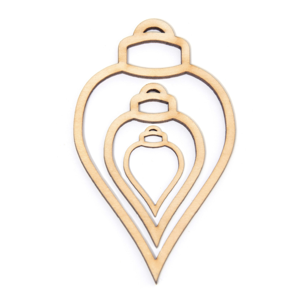 Wooden elements, icicles pendants - Simply Crafting - 3 pcs.