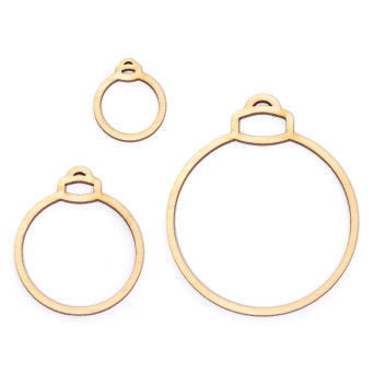 Wooden elements, circle pendants - Simply Crafting - baubles, 3 pcs.