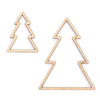 Wooden elements, Christmas tree pendants - Simply Crafting - 2 pcs.