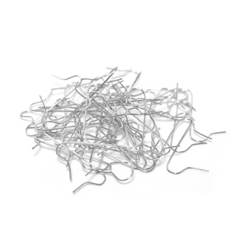 Metal bulb hangers, pendants - silver, 35 mm, 50 pcs.