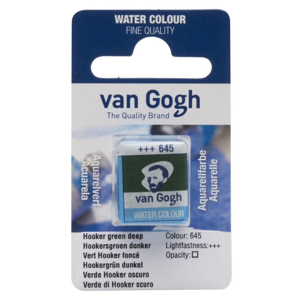 Farba akwarelowa w kostce - Van Gogh - 645 Hooker Green Deep
