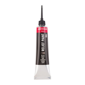 Konturówka do szkła Relief - Amsterdam - Black, 20 ml