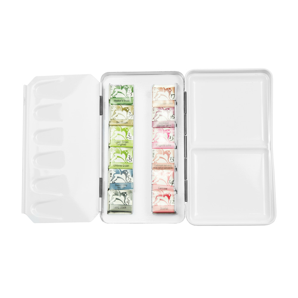 Half pans watercolors Anns set in metal case - Renesans - Rose, 12 pcs.