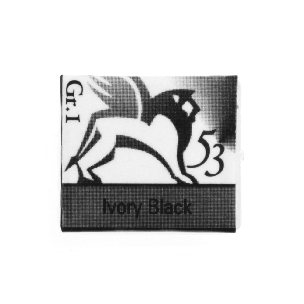 Akwarele w półkostkach - Renesans - 53, ivory black, 1,5 ml