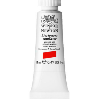 Farba gwasz Designers Gouache - Winsor & Newton - Winsor Red, 14 ml