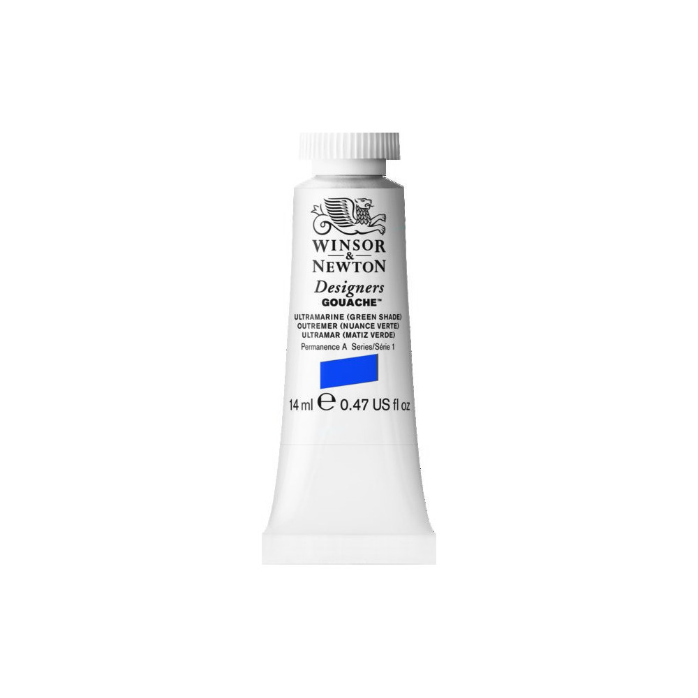 Gouache paint in tube - Winsor & Newton - Ultramarine Green Shade, 14 ml