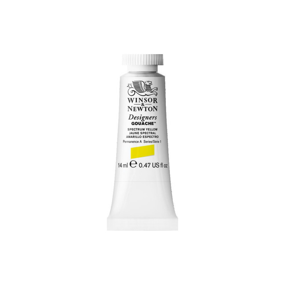 Gouache paint in tube - Winsor & Newton - Spectrum Yellow, 14 ml