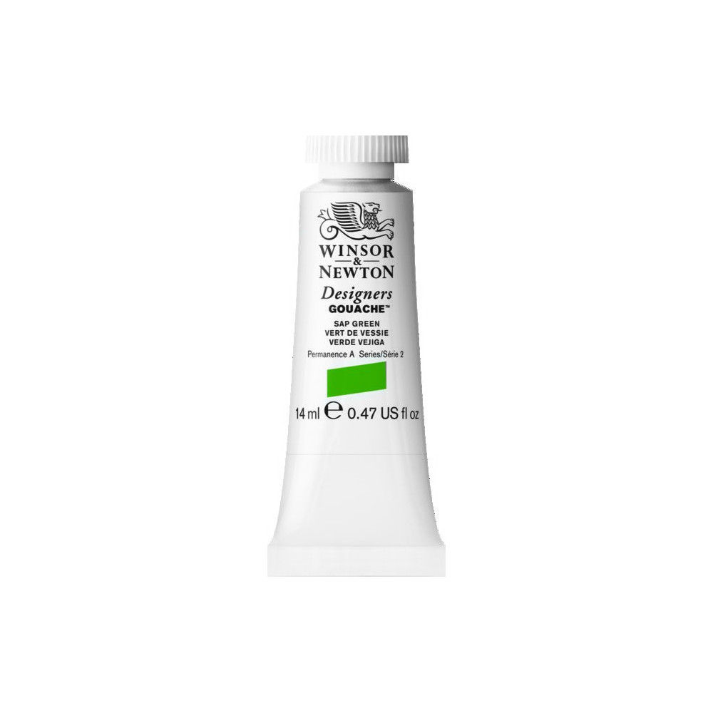 Gouache paint in tube - Winsor & Newton - Sap Green, 14 ml