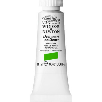 Gouache paint in tube - Winsor & Newton - Sap Green, 14 ml