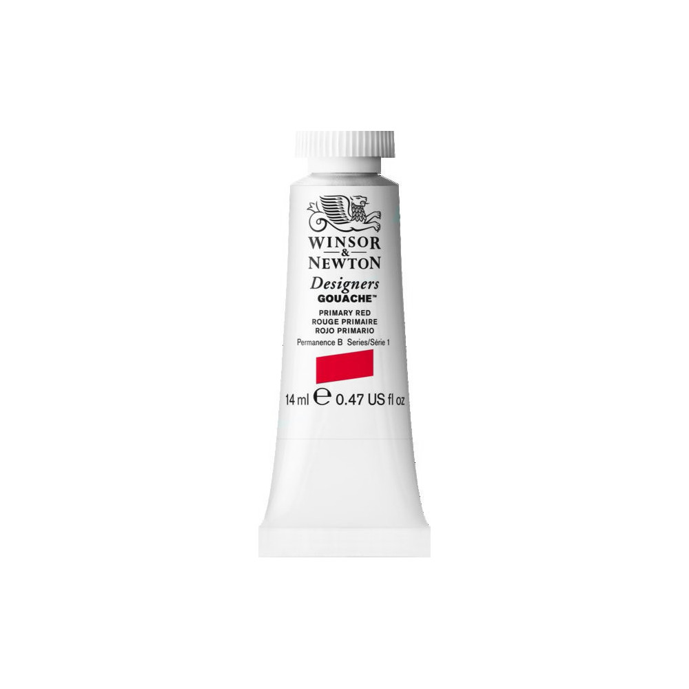 Gouache paint in tube - Winsor & Newton - Primary Red, 14 ml