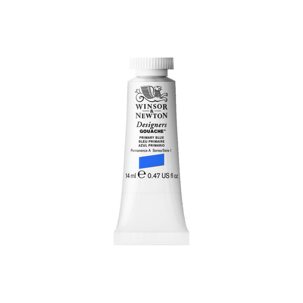 Gouache paint in tube - Winsor & Newton - Primary Blue, 14 ml