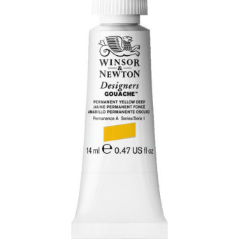 Gouache paint in tube - Winsor & Newton - Permanent Yellow Deep, 14 ml