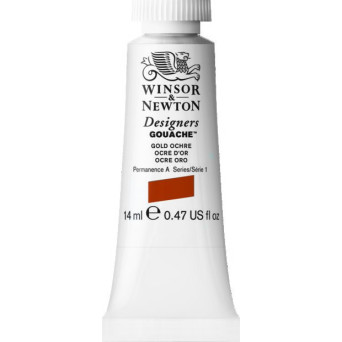 Gouache paint in tube - Winsor & Newton - Gold Ochre, 14 ml