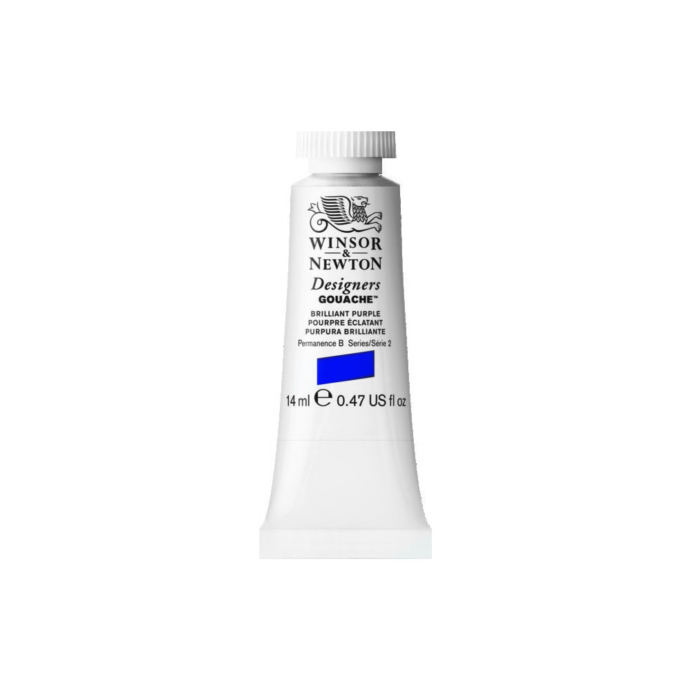 Gouache paint in tube - Winsor & Newton - Brilliant Purple, 14 ml