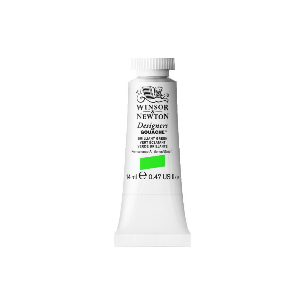 Farba gwasz Designers Gouache - Winsor & Newton - Brilliant Green, 14 ml