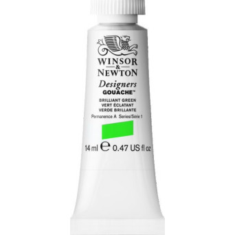 Farba gwasz Designers Gouache - Winsor & Newton - Brilliant Green, 14 ml