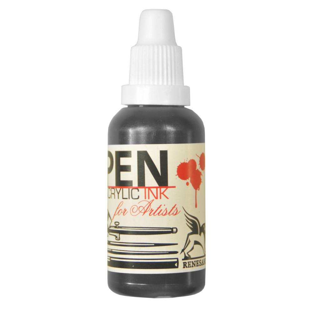 Tusz akrylowy - Renesans - czarny, 35 ml