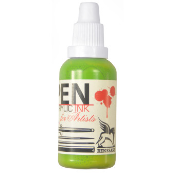 Tusz akrylowy - Renesans - złotawa zieleń, 35 ml