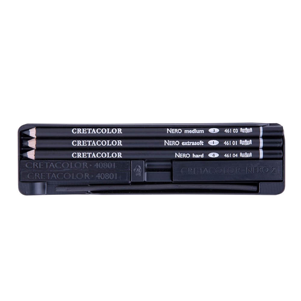 Zestaw węgli rysunkowych Nero Extra Black Pocket Set - Cretacolor - 7 szt.