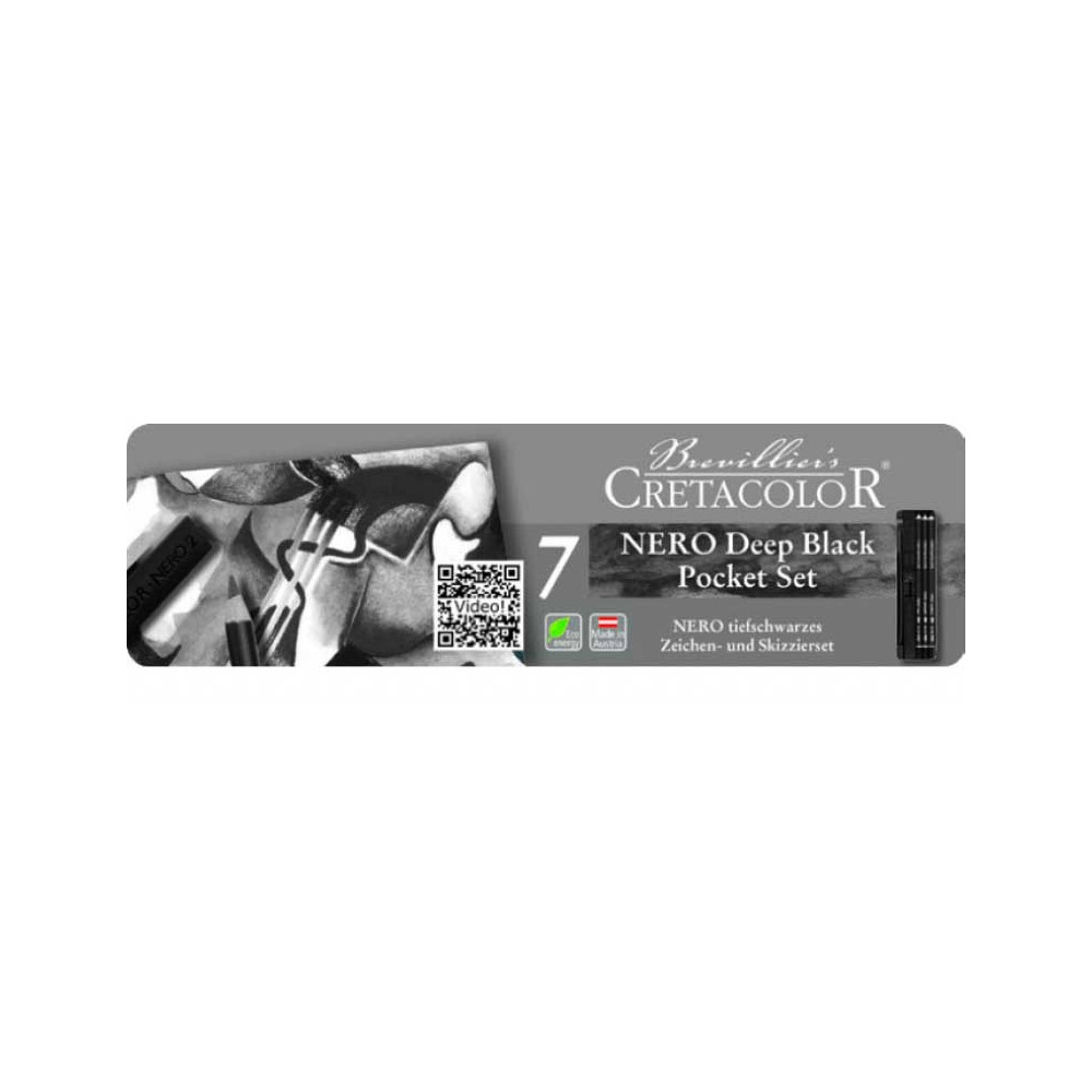 Zestaw węgli rysunkowych Nero Extra Black Pocket Set - Cretacolor - 7 szt.
