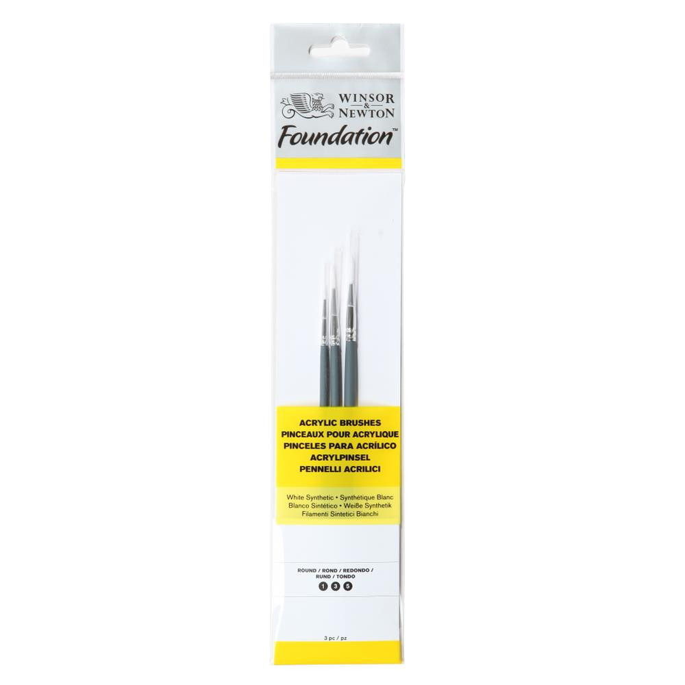 Foundation acrylic brushes - Winsor & Newton - round, 3 pcs.