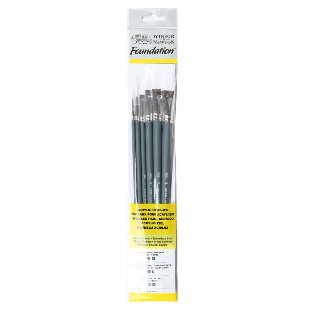 Foundation acrylic brushes - Winsor & Newton - 6 pcs.
