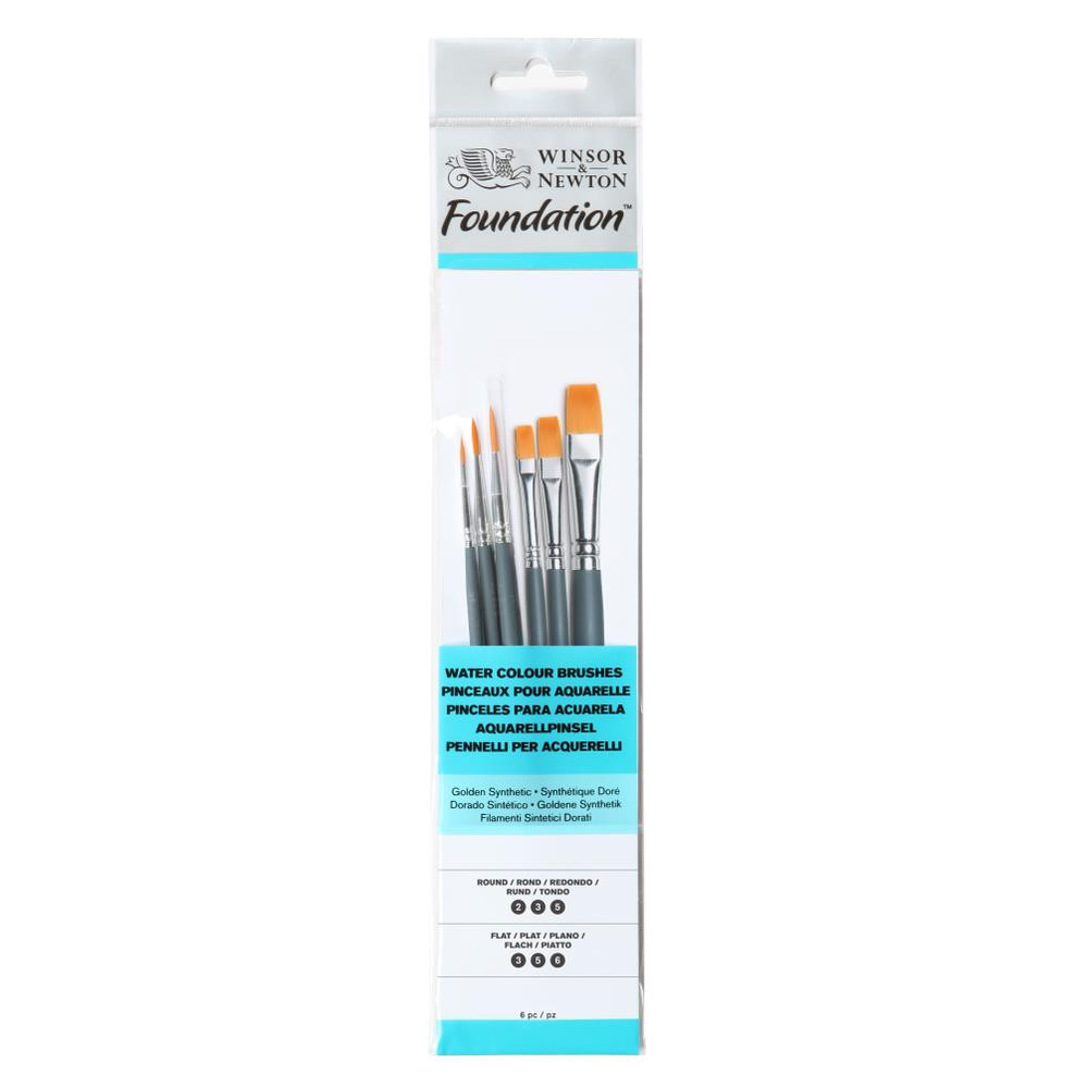Zestaw pędzli Foundation do akwareli - Winsor & Newton - 6 szt.