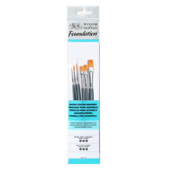 Zestaw pędzli Foundation do akwareli - Winsor & Newton - 6 szt.