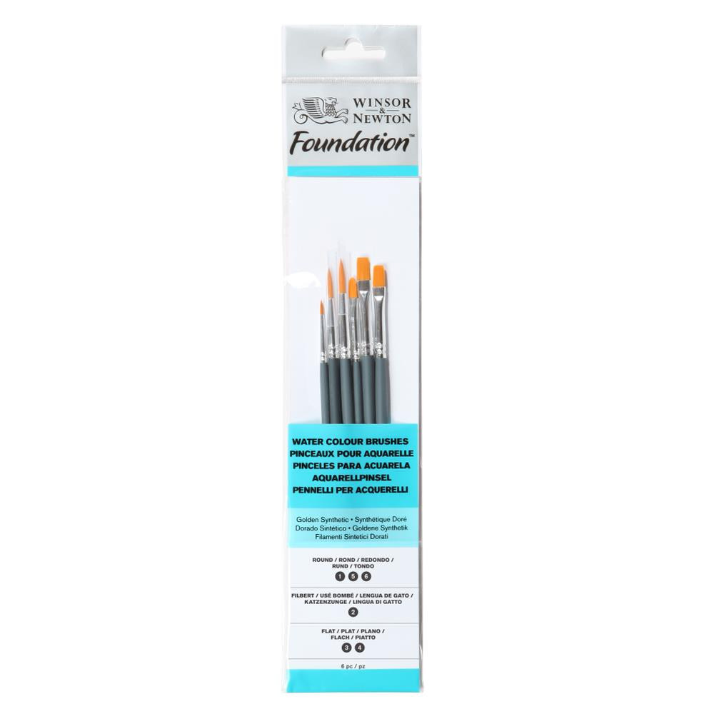 Zestaw pędzli Foundation do akwareli - Winsor & Newton - 6 szt.