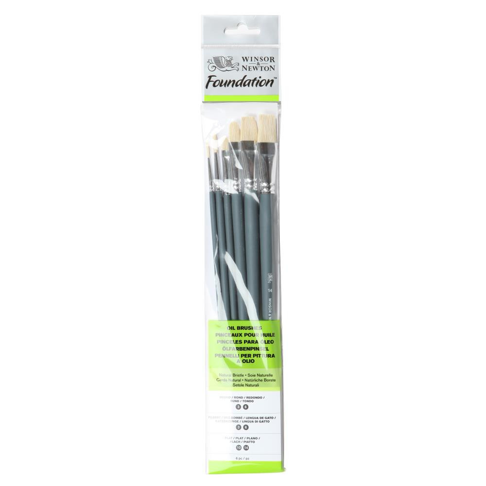 Zestaw pędzli Foundation do oleju - Winsor & Newton - 6 szt.