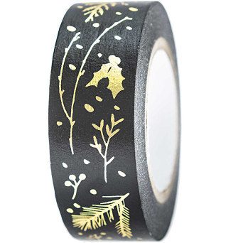 Taśma washi - Paper Poetry - Black Branches, 15 mm x 10 m