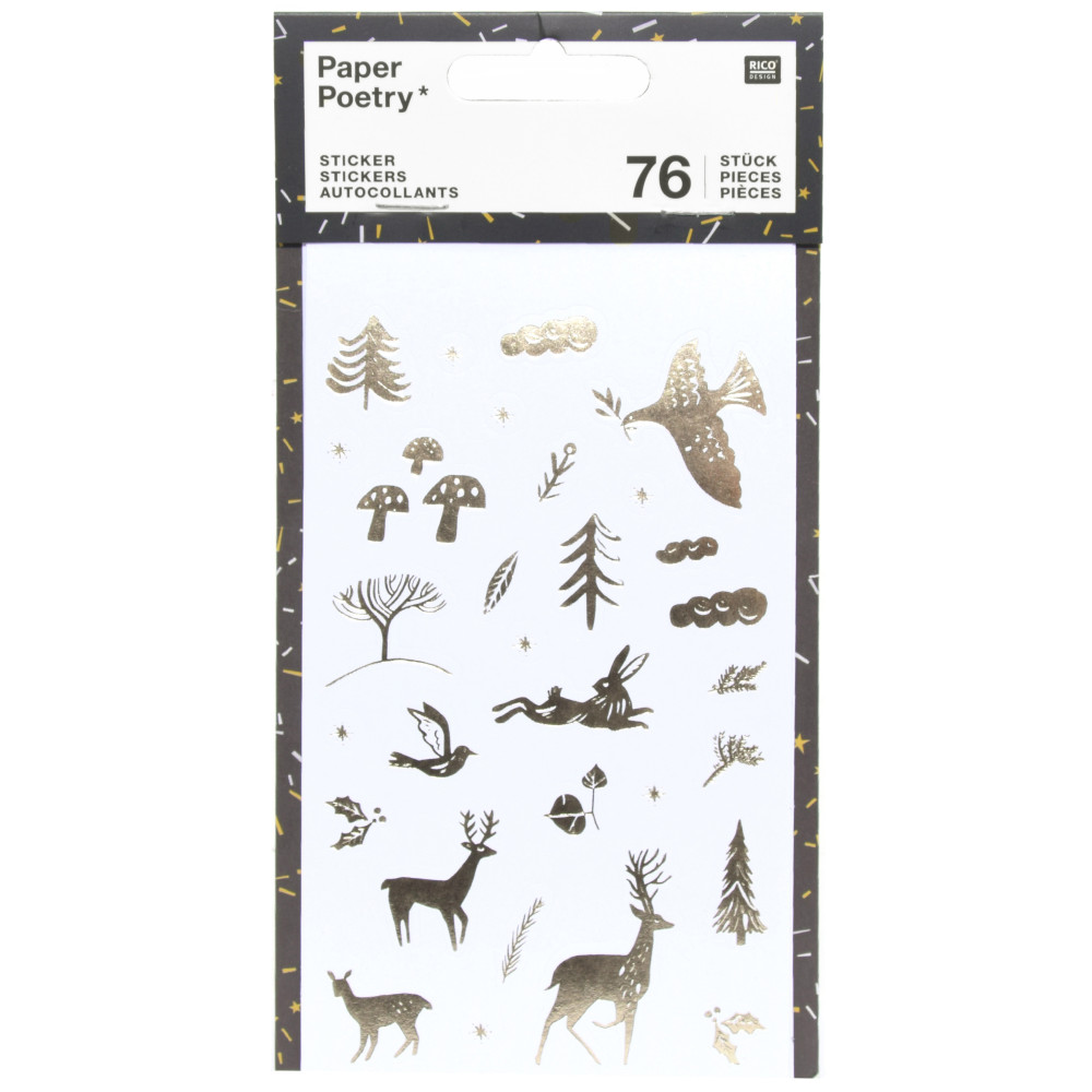 Naklejki świąteczne - Paper Poetry - Nostalgic Christmas, 76 szt.