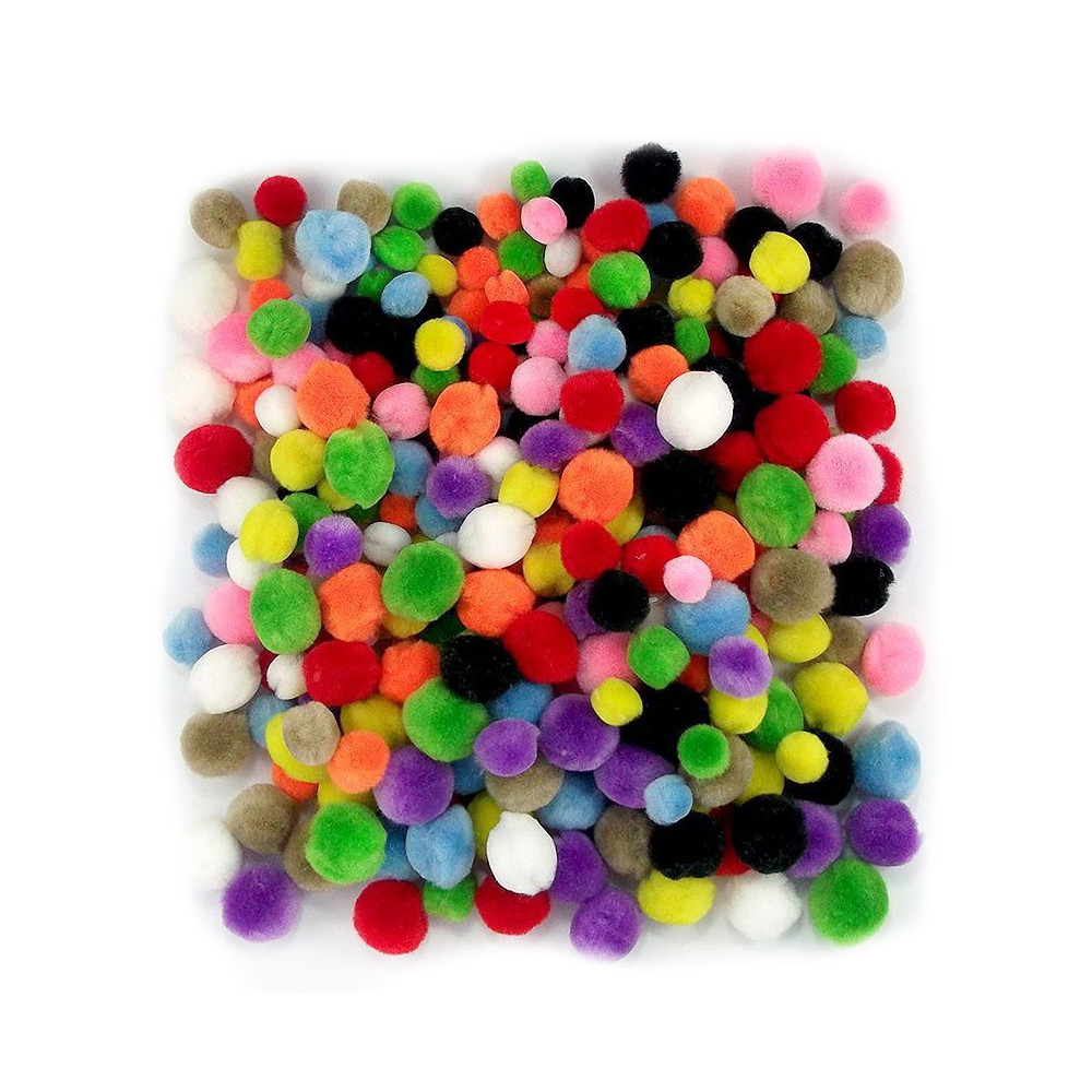Assorted acrylic Pom Poms, 300 pcs